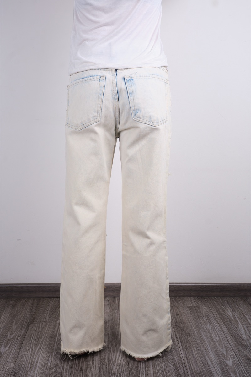 Pantalón de mezclilla blanco, ripped — Zara, foto 2
